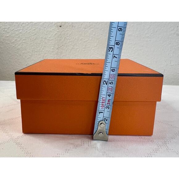 Hermes Empty Small Box Square Gift Present Storage Box 4.5"x4.5"x2" - Picture 6 of 6